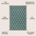 thumbnail image 4 of JONATHAN Y SANTA MONICA 4' Round Area Rug, Trebol Moroccan Trellis Textured Weave - Teal/Gray, SMB109E-4R, 4 of 5