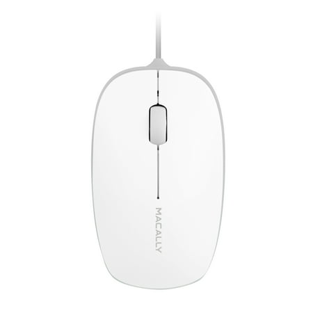 Macally BUMPER MOUSE 3 Button USB 800DPI Optical Computer Wired Mouse with 4 Foot Cord for Apple Mac and Windows PC Laptop