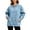 Light Blue, variant on Jackets for Women Quarter Zip Denim Jacket Long Sleeve Loose Fit with Pockets Casual Outerwear