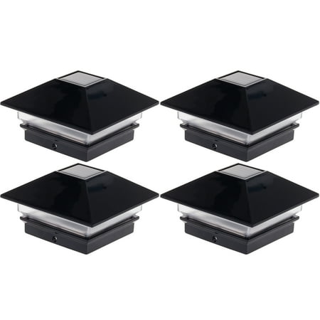 - GREENLIGHTING 4 x 4 Slim Solar LED Fence Post Cap Light for Wood Posts (4 Pack)