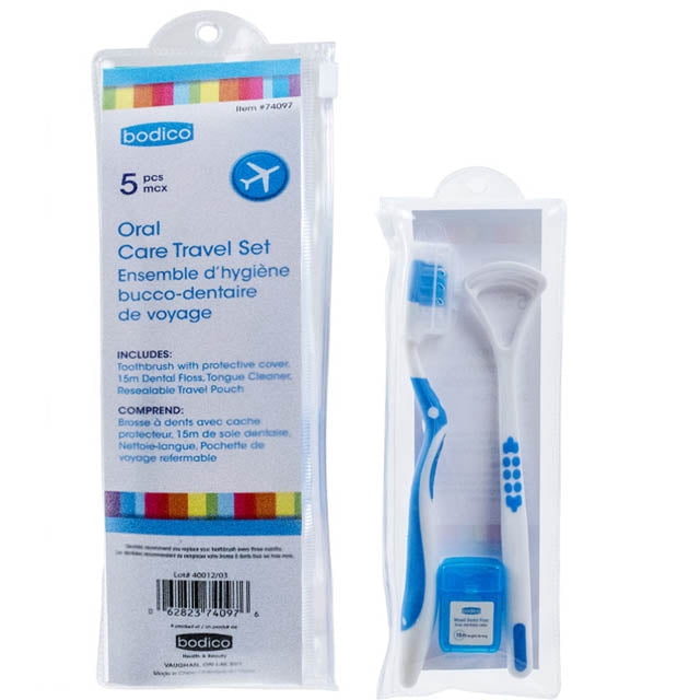 74097 - TRAVEL ORAL CARE 5PCS/SET TOOTH BURSH W/COVER DENTAL FLOSS