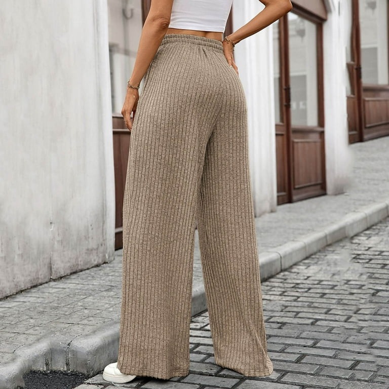 Jalioing Women's High Waist Casual Athletic Pants Wide Leg