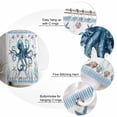thumbnail image 5 of Shower Curtain, Ocean Octopus Coral Starfish Waterproof Shower Curtain Set with Hooks for Bathroom Showers,Stalls and Bathtubs,72x72In Sea Shell Nautical Compass, 5 of 8