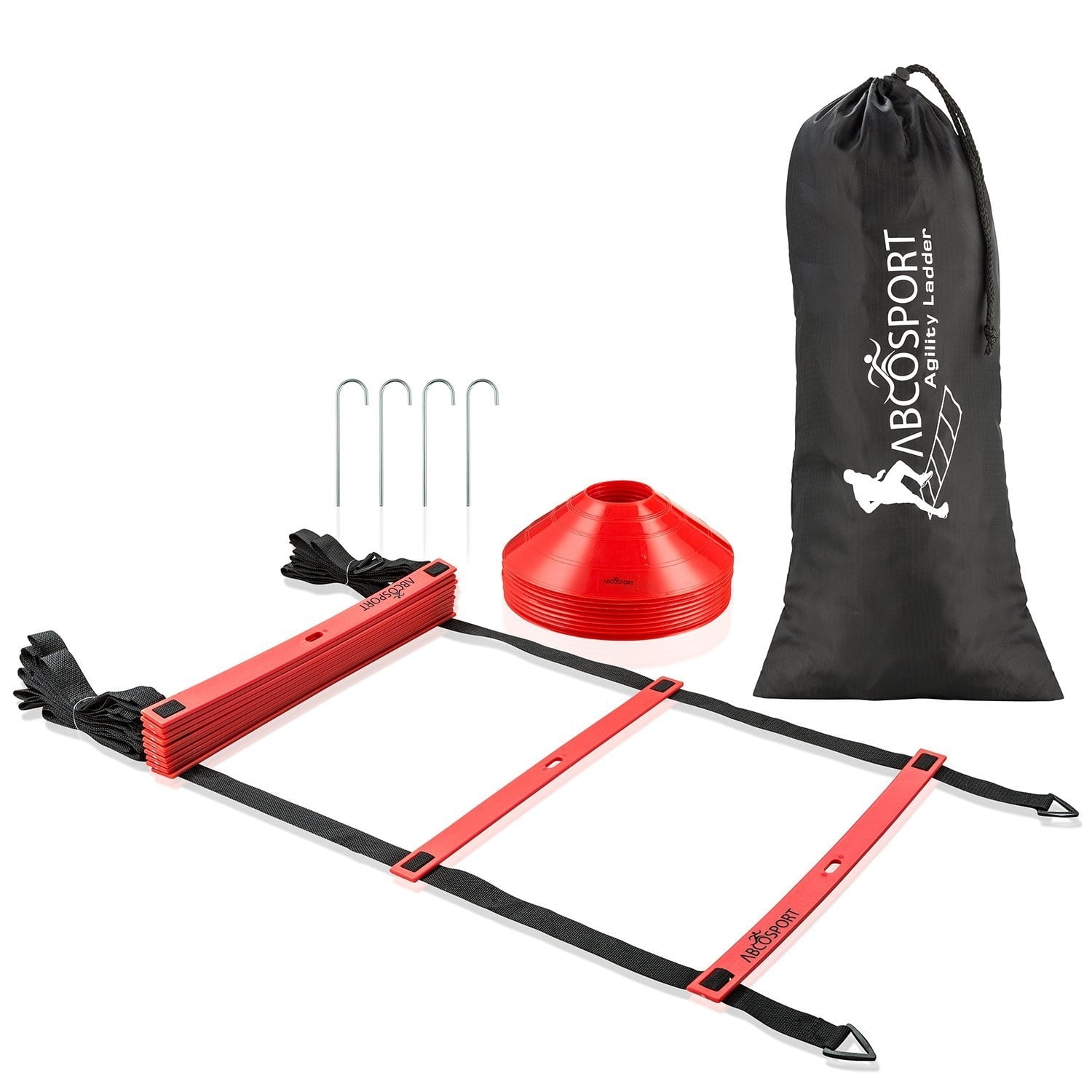 Training Ladder Equipment Kit--12 Adjustable Flat Rungs & 10 Cones 