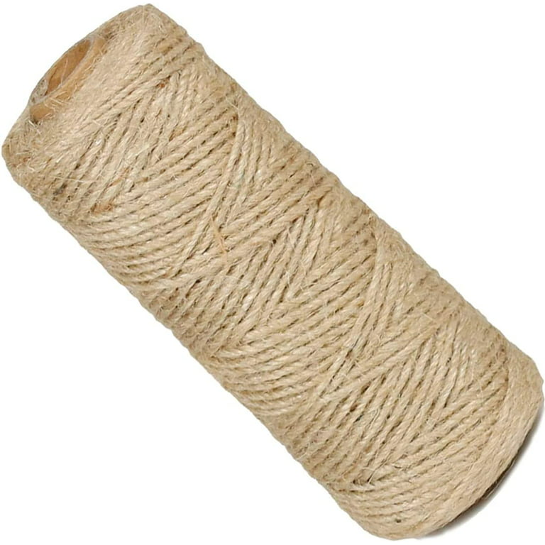 PerkHomy Jute Twine String 2.5mm 328Ft Natural Thin Ribbon Twine for Craft  Gardening Plant Gift Wrapping Art Wedding Decoration Packing Material  Christmas Twine Bulk Heavy-duty (328FT * 2.5mm (3 ply)) 