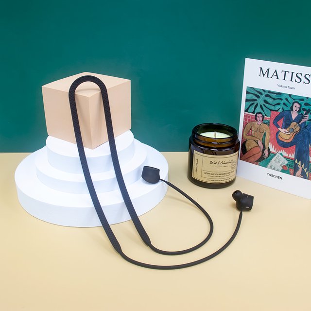 Audífonos Soporte para con correa para el cuello soporte para antipérdida para 1MORE EVO (negro)