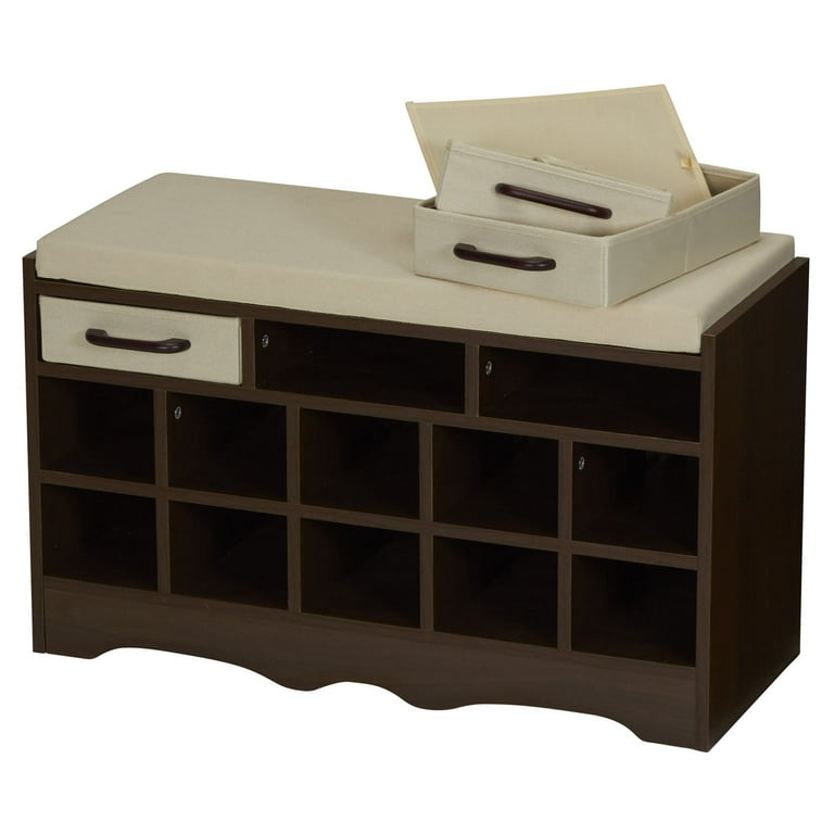 Household essentials entryway storage bench with shoe cubby sales