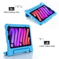 thumbnail image 5 of iPad Mini 6 Case 8.3", Kids Friendly Lightweight Durable EVA Shockproof Full Rugged Convertible Handle Foldable Stand Protective Cover, Blue, 5 of 6