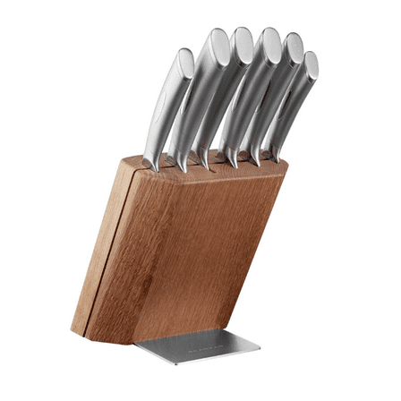 SCANPAN CLASSIC Knife Set Stainless Steel Handle 7pc Knife Block Set