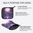 thumbnail image 3 of Yayeee Oven Mitts and Pot Holder Set of 2 Heat Resistant Kitchen Gloves Baking Hot Pad, Pink Road, 3 of 5