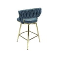 thumbnail image 5 of Dining Room Seating 26" Bar Chair Suede Woven Bar Stool Set of 2,Golden legs Barstools No Adjustable Kitchen Island Chairs,360 Swivel Bar Stools Upholstered Bar Chair Counter Stool Arm Chairs with Ba, 5 of 14
