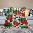 thumbnail image 2 of Orinice Strawberries Polka Dot Design Warm Lightweight Blanket Soft Fleece Blankets All Seasons for Bed Couch Sofa Decor Cow Gifts 40x50in, 2 of 6