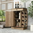 thumbnail image 2 of Furniture of America Edenz Rustic Wood 8-Bottle Wine Cabinet in Reclaimed Oak, 2 of 5