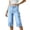 Light Blue, variant on MLCDZ Womens High Waisted Stretch Wide Leg Loose Fit Breathable Denim Capri Pants Casual Below The Knee Length Jean Capris with Pockets