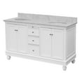 thumbnail image 5 of Bella 60" Double Bathroom Vanity with White Cabinet and Carrara Marble Top, 5 of 7