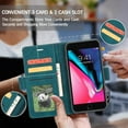 thumbnail image 5 of Flip Cell Phone Case for iPhone SE(5G) 2022 iPhone 7 iPhone 8 iPhone SE 2020, Magnetic Closure Premium Shockproof PU Leather Protective Phone Case Kickstand Card Slot Wallet Cover - Green, 5 of 18