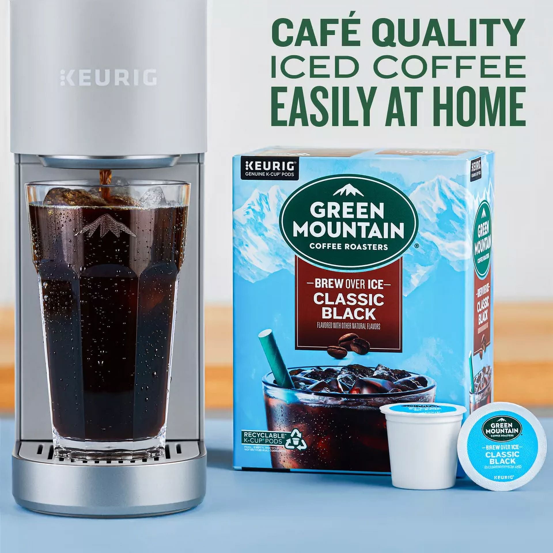 Green Mountain Coffee Roasters Brew Over Ice Classic Black, K-Cups, 24 Count