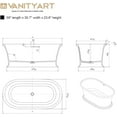 thumbnail image 3 of Vanity Art Baignoire Autoportante en Résine de Surface Solide, 3 of 5