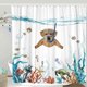 thumbnail image 1 of Juego de cortinas de ducha resistentes al moho, 180 x 180 cm (71 x 71 pulgadas), 3D HD, hojas verdes naturales, cortinas de baño de poliéster lavables con 12 ganchos, 1 of 5
