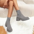 thumbnail image 1 of Solid Color Round Toe Chelsea Boots Shoes for Women Girls, 1 of 6