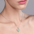 thumbnail image 3 of Gem Stone King 925 Sterling Silver Green Prasiolite and White Moissanite Heart Shape Pendant Necklace for Women (1.77 Cttw, Heart 8MM, Gemstone Birthstone, with 18 inch Chain), 3 of 5