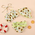 thumbnail image 4 of Fesfesfes Toddler Infant Tankinis Swimsuit Sleeveless Halter Neck Beach Clothes Summer Bathing Suit With Hat 3-Piece Split Swimsuit, 4 of 8