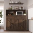 thumbnail image 3 of Garvee Microwave Cabinet with 3 Drawers & Multi-Door Storage, Brown, 3 of 8