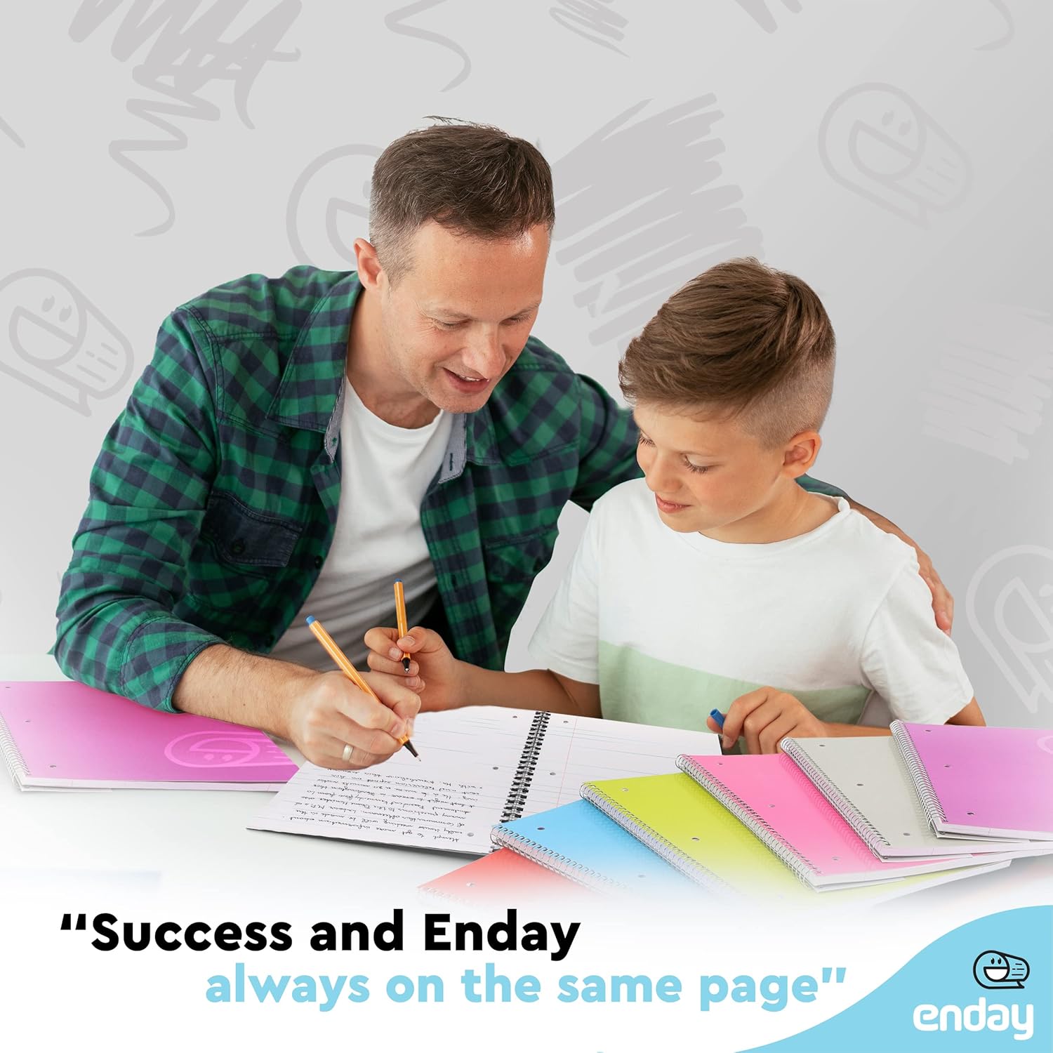 Enday 48 Pack, 1 Subject Spiral Notebook Wide Ruled Bulk, Hardcover Spiral Bound Notebooks for School and College, 140 Pages (70 Sheets) 3 Hole Punched Notebook, Multicolor