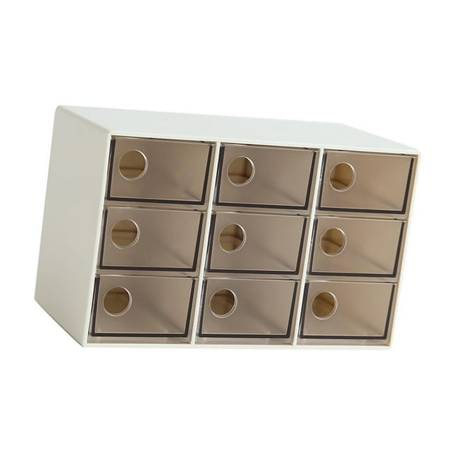 Abbracc Boîte de Rangement Créative pour Tiroir Boîte de Rangement de Bureau-Brun 9 Compartiments