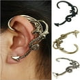 thumbnail image 2 of Yesbay Women Vintage Fly Dragon Cartilage Earrings Clip Left Ear Cuff Piercing Jewelry-Silver, 2 of 6