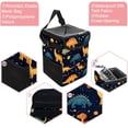 thumbnail image 2 of Starry Dinosaur Foldable Car Trash Can with Lid, Leak-Proof, and Hanging Storage Bag - Car Garbage Can, Car Trash Can, Trash Can for Car, 2 of 6
