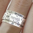 thumbnail image 1 of I am Enough Letter Handmade Vintage Ring Loyal Love Men Women Fashion Jewelry, 1 of 6