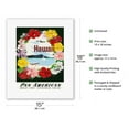 thumbnail image 2 of Hawaii - Flower Lei and Diamond Head Crater - Pan American World Airways - Vintage Hawaiian Travel Poster by Aaron Amspoker c.1959 - Fine Art Rolled Canvas Print (Unframed) 11in x 14in, 2 of 4