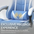 thumbnail image 3 of Wasait Gaming Chair with Footrest Adjustable Height Office Chair Ergonomic Computer Chair with Massage Lumbar Support Bunny Ears Video Gamer Chair for Adults,Light Blue, 3 of 7