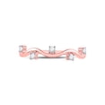 thumbnail image 2 of 10kt Rose Gold Womens Round Diamond Wave Stackable Band Ring 1/8 Cttw, 2 of 5