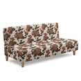 thumbnail image 3 of SCRAWLGOD Cow Print Armless Sofa Slipcover Soft Stretch Sofa Cover Washable Anti Scratch Couch Cover for 3 Cushion Couch for Living Room, 3 of 9