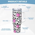 thumbnail image 5 of Fuzoiu skull with hearts Print 40OZ Ice Bully Stainless Steel Insulated Cup with Handle and Straw - Perfect for Travel and Sports, 5 of 8