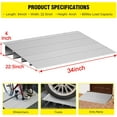 thumbnail image 2 of Door Threshold Ramp 4" Rise Door Ramp Aluminum Entry Ramp or Doorways Rated 800 lbs Load Capacity forWheelchair Scooters Power Chairs Walkers, 2 of 7