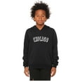 thumbnail image 2 of Daxton Youth Unisex Pullover Cities States Hoodie Mid-Weight Fleece Sweater - Chicago Black White, XL, 2 of 3
