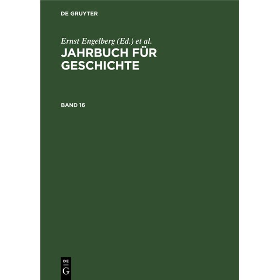 Jahrbuch Für Geschichte. Band 16, (Hardcover)