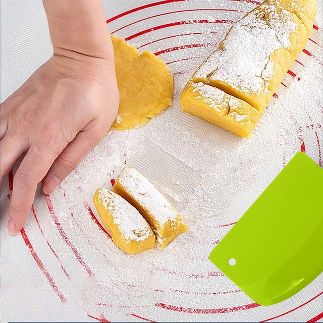 HALJEN Multipurpose B Ench Scraper Bread & Dough Scraper for Baking – Hard Bowl Scraper – Kitchen Tools for Homemade Bread &(Green)