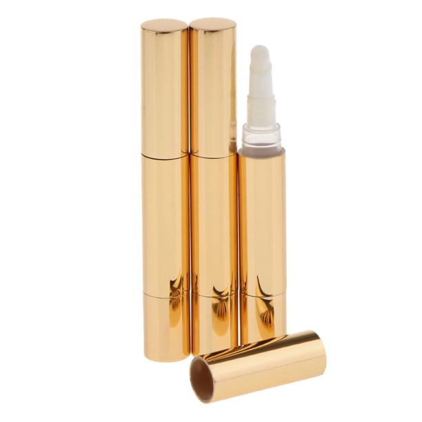 3x 5ML Viaje Tubo Contenedor de Aceite para Cutículas Y Cepillo Giratorios Vacíos - Oro Sunnimix Vacío Twist Pen