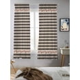 thumbnail image 5 of Country Star Plaid Curtains 72 Inch Length,Sheer Curtains for Bedroom Living Room Window Black Retro American Farm Barn Berry Rod Pocket Drapes Kitchen Curtains Small Half Window 52"x72" 2 Panels, 5 of 6