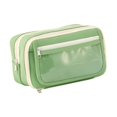 thumbnail image 3 of Estuche para lápices, bolsa para guardar artículos de tocador, organizador de papelería de oficina, bolsa para cosméticos Verde, 3 of 9