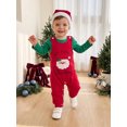 thumbnail image 4 of RUINIXCW Baby Boy Christmas Outfits Rompers Letter Embroidery Overalls Pants and Hat, 4 of 8