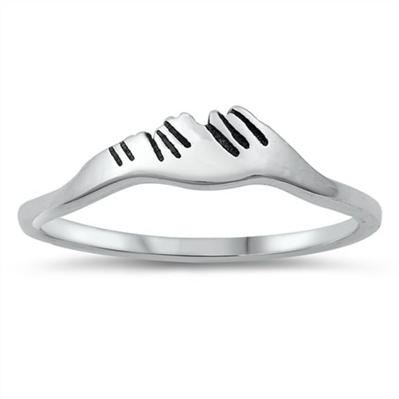 Abstract Mountain Range Ring .925 Sterling Silver Band Jewelry Female Male Unisex Size 5