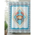 thumbnail image 3 of Blue Crab Nautical Waterproof Fabric Shower Curtain, Ocean Coastal Geometric Shower Curtain for Bathroom Curtains Bathtubs Hotel Washable Shower Curtains with 12 Hooks Standard 72x72, 3 of 6
