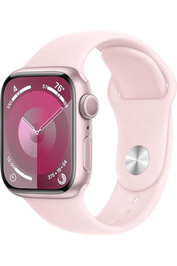 Restored Apple Watch Series 9 [GPS + Cellular 41mm] Smartwatch with Pink Aluminum Case and Light Pink Sport Band - S/M. Fitness Tracker, ECG Apps, Always-On Retina Display, Water Resistant (Refurbished)