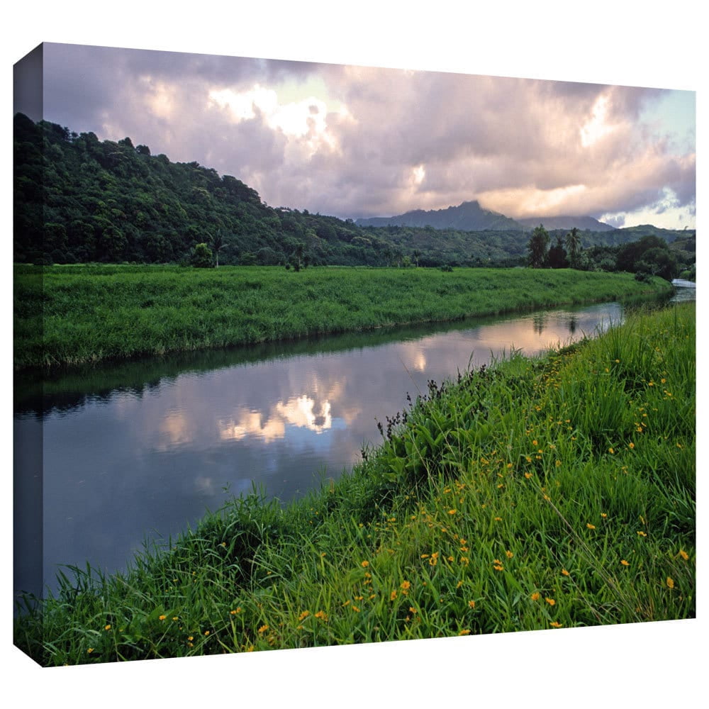 ArtWall Kathy Yates "Hanalei River Reflections" Gallery-Wrapped Canvas