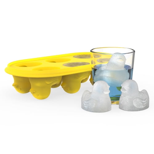 Yellow Rubber Ice Cube Tray 7 Ducks Mold 4 1/3 in.W x 8 in.L Brand New ducky